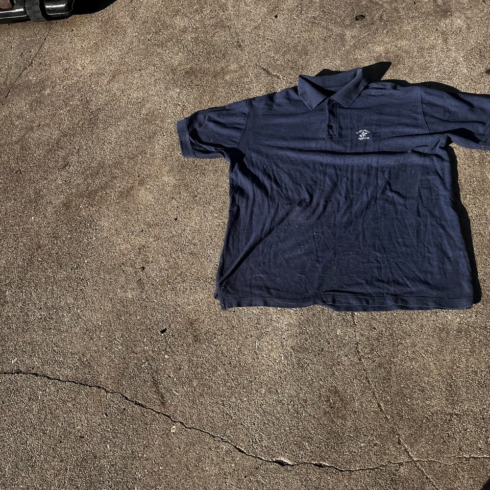 Beverly Hills Polo Club Blue Polo Shirt Classic Short Sleeve